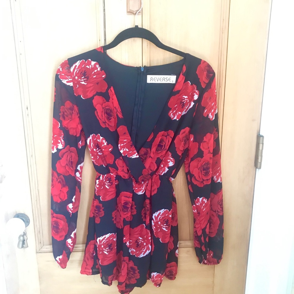 Sexy Red Roses Playsuit